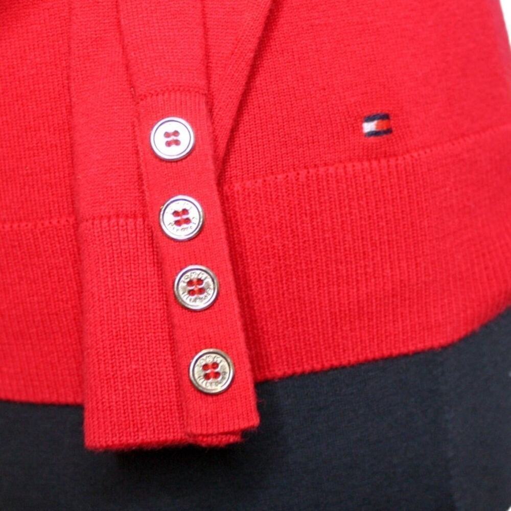 Tommy Hilfiger Turtleneck Sweater Embroidered Signature Red Size SP - Picture 4 of 6